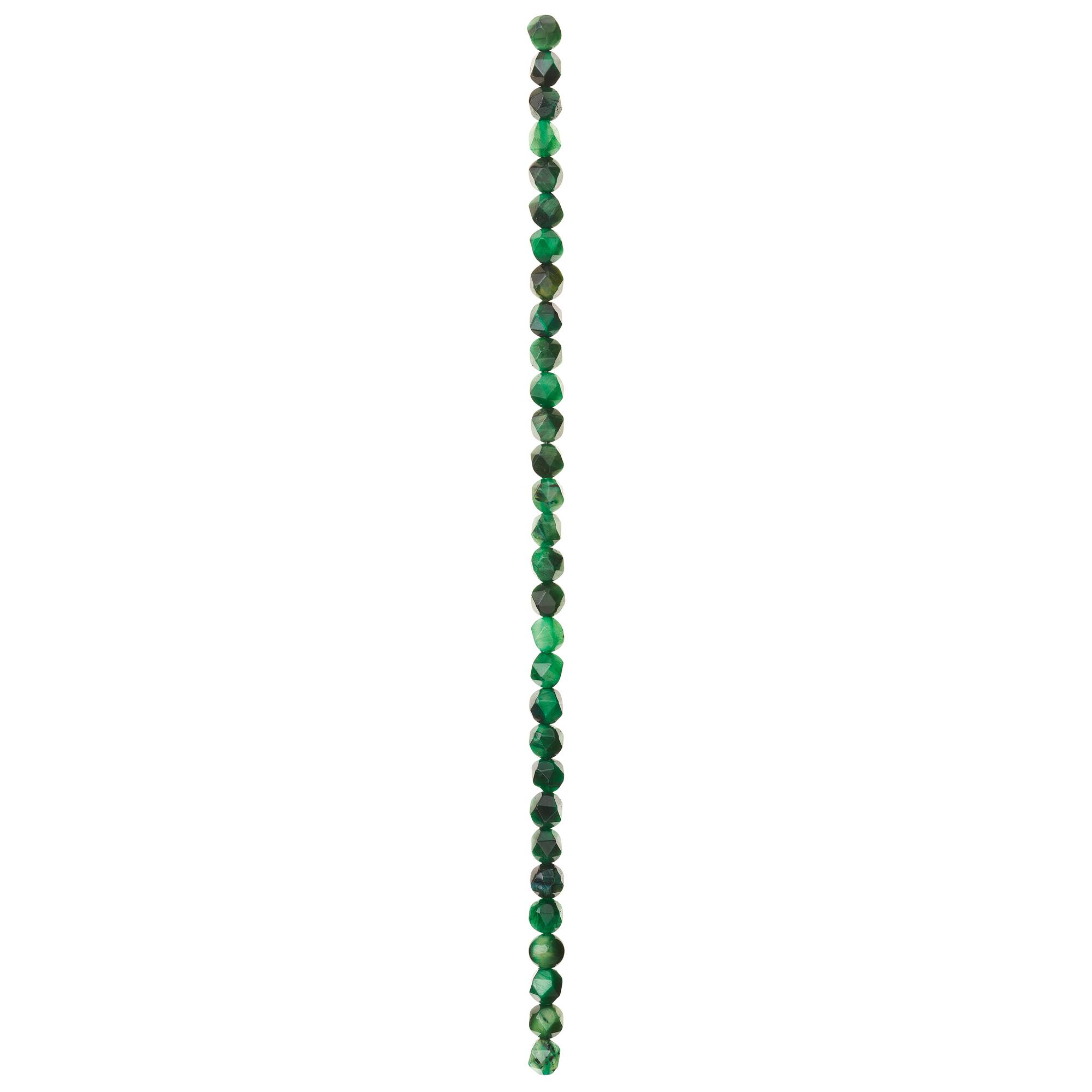 Green Dyed Faceted Tiger's Eye Beads, 6mm by Bead Landing™